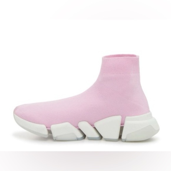 Balenciaga Speed 2.0 Recycled Knit Sneakers in Light Pink Polyester | NEW/NIB - Picture 4 of 16